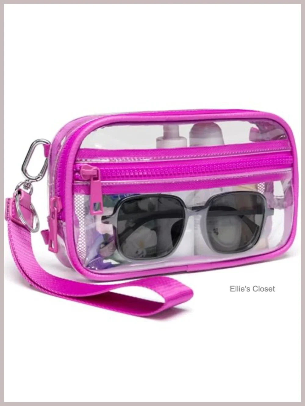Clear Stadium Approved Wristlet Crossbody Bag Women RFID Water-Resistant PVC 4